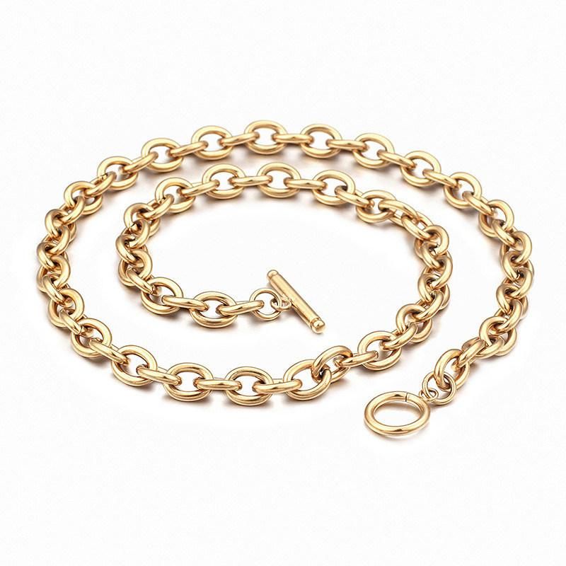 Stainless Steel O Bracelet with Ot Lock, 18K Gold Plated for Women Men Jewelry