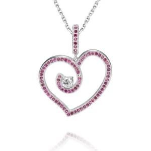 New Arrival 925 Sterling Silver Halo Heart Shape Pendant Jewelry