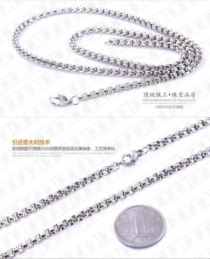 Fashion Jewelry Square Belcher Box Rolo Chain Necklace Anklet Bracelet for Hip Hop Fashion Handcraft Design