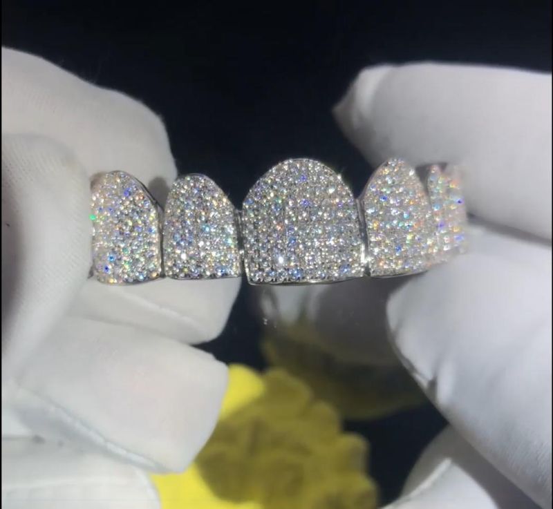 Messi Gems Hip Hop Custom Iced out Moissanite Diamond Silver Gold Teeth Grillz