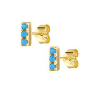 2021 Trendy Hot Selling New Design Turquoise Ear Studs 925 Sterling Silver Earrings for Women