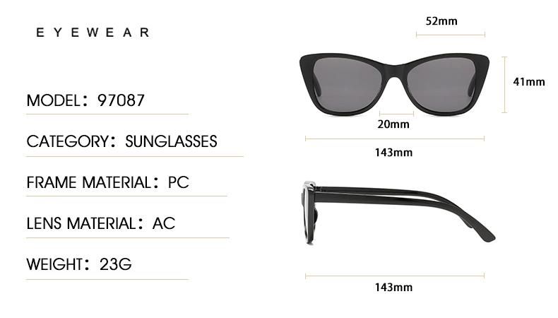 Sunglasses Retro Cat Eye PC Frame Sunglasses Jelly Color Trend Sunglasses Female Cross-Border Ins Net Red Glasses