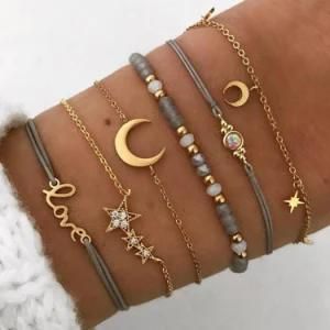 Summer Beach Bead Bracelet Love Star Moon Charm Bracelets Set