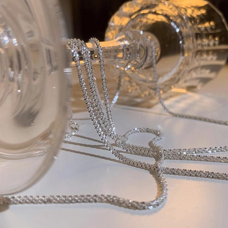 New Necklace 925 Sterling Silver Chain Jewelry Choker for Women