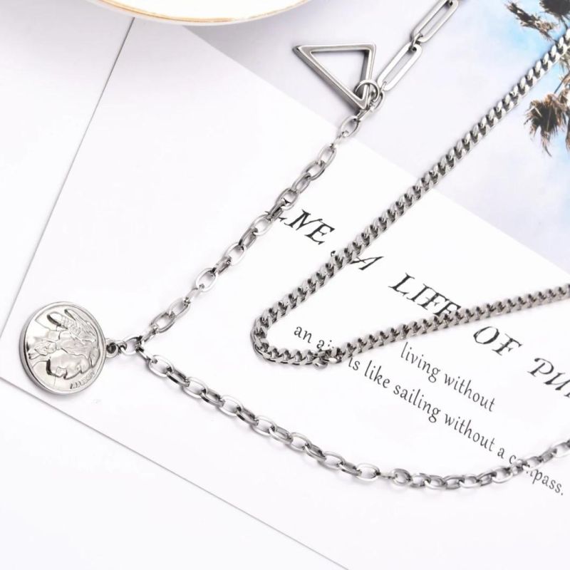 Stainless Steel Fashionable Jewelry Layered Necklace for Men Lady Jewel Hip Hop Gift Design