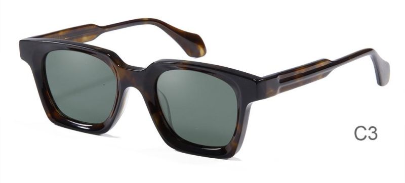 China Wholesale Handmade Acetate Frames Big Square Thick Men Eyewear America Style Unisex Sunglass