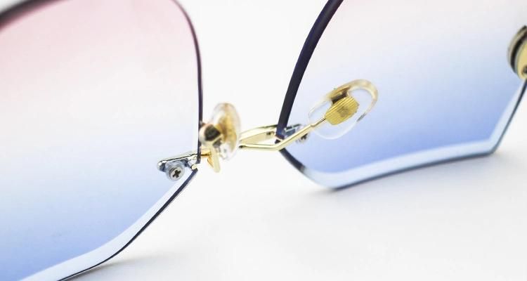 Fashion Diamond-Encrusted Ready Metal Frameless Women Sunglasses