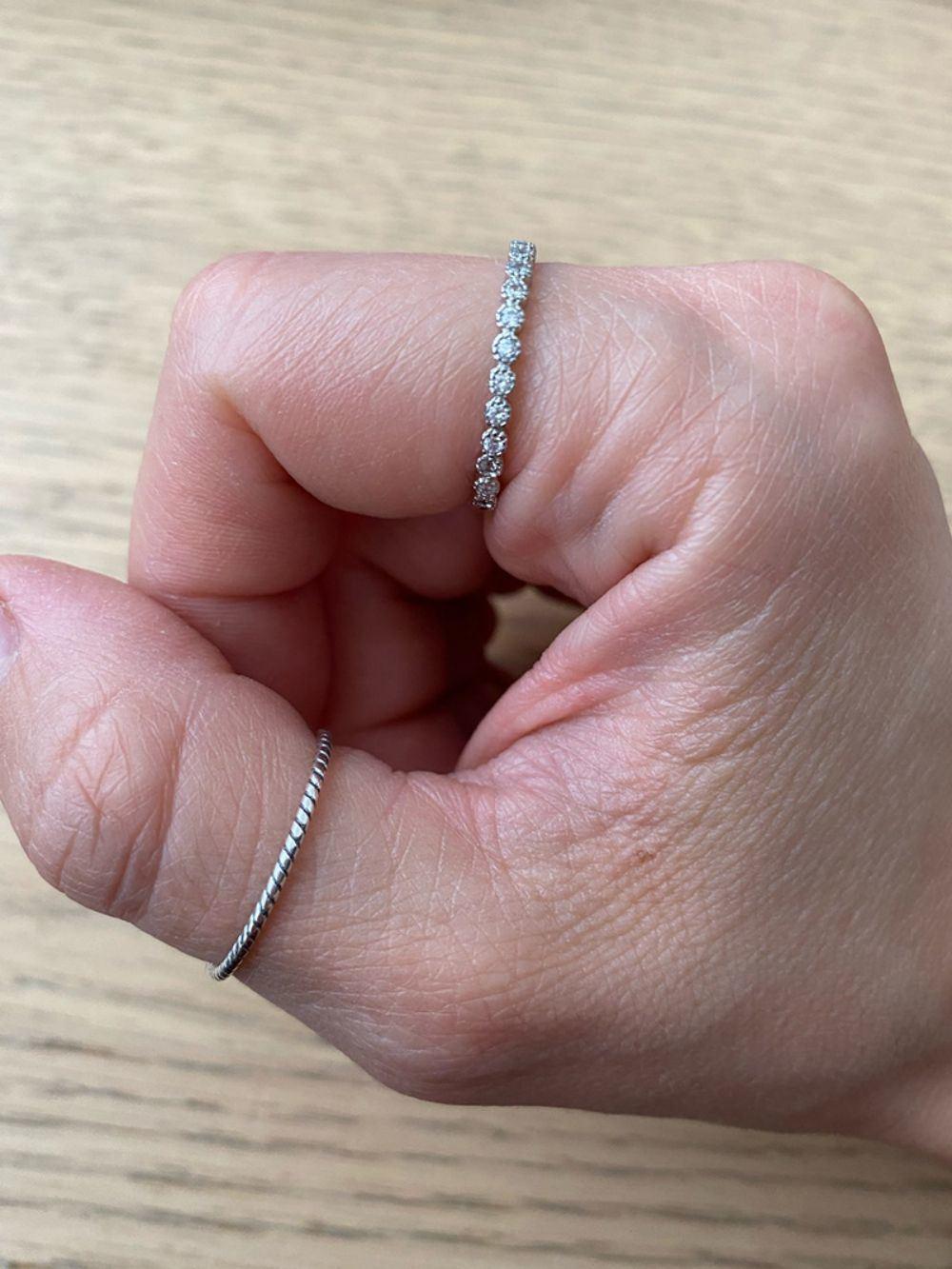 Real 925 Sterling Silver Simple Cute Dazzling CZ Charm Finger Ring for Women Wedding Party Fashion Jewelry