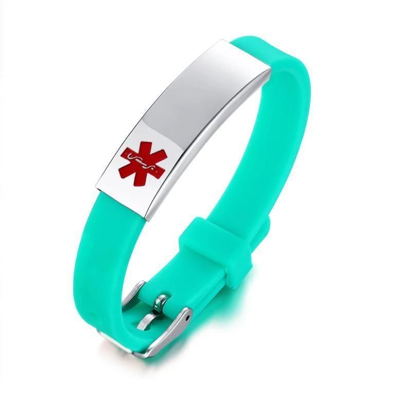 Medical Alert High-Quality ID Bracelet Laser Engraved Adjustable Silicone Bangle Wristband Bracelet for Men Women