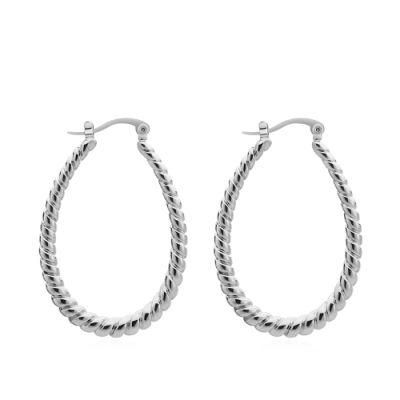 Twisted Wheat Ears Shape Stud Huggie Hoop Earrings Women