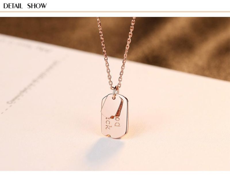 Custom Good Luck Pendant Men Silver Necklace Jewelry