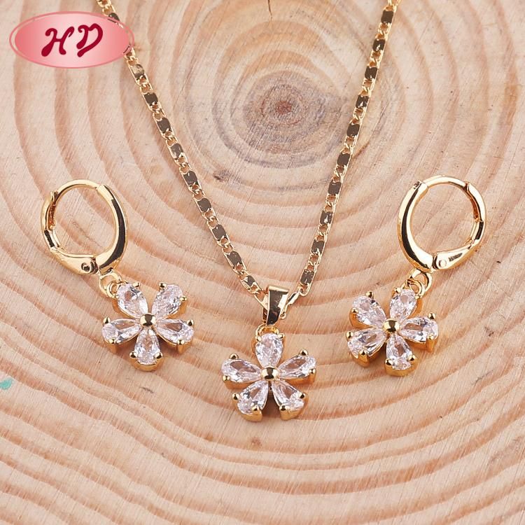Costume Jewelry Set Ladies Gold Necklace Jewellery Set