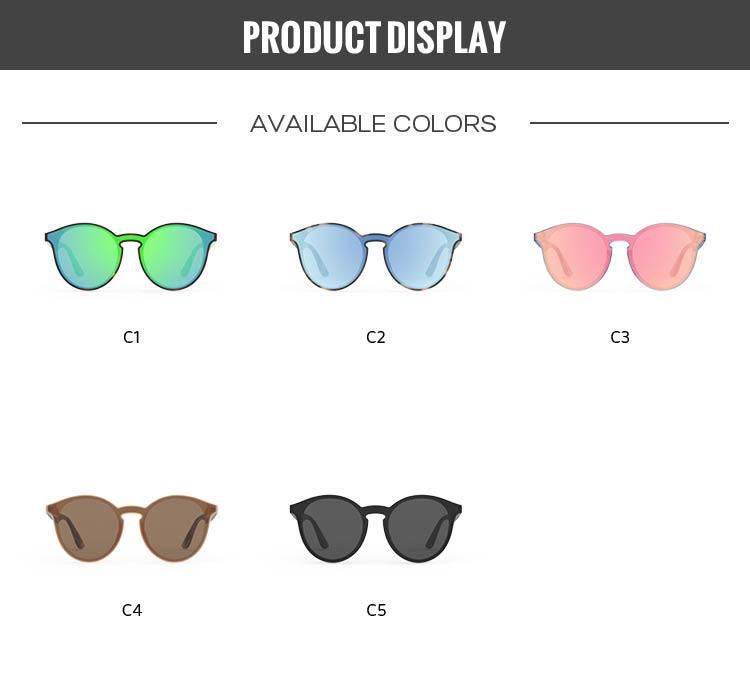2022 One-Piece Fashion Polarized Sunglasses Round Plastic Frame