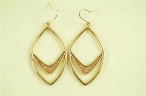 Textured Alloy Fashion Earring with Glitter Paper