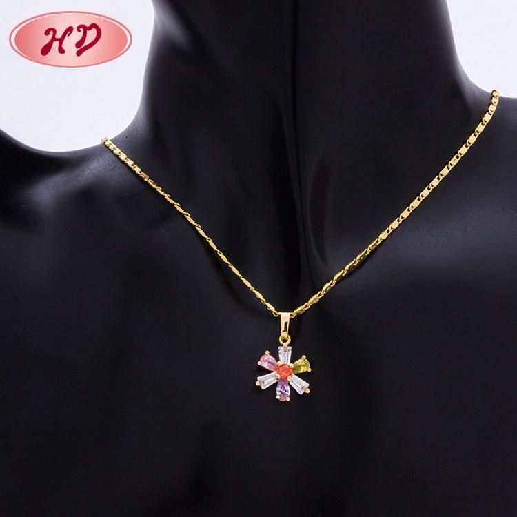 Factory Direct Costume 18K Gold Plated Zircon Necklace Jewelry Set