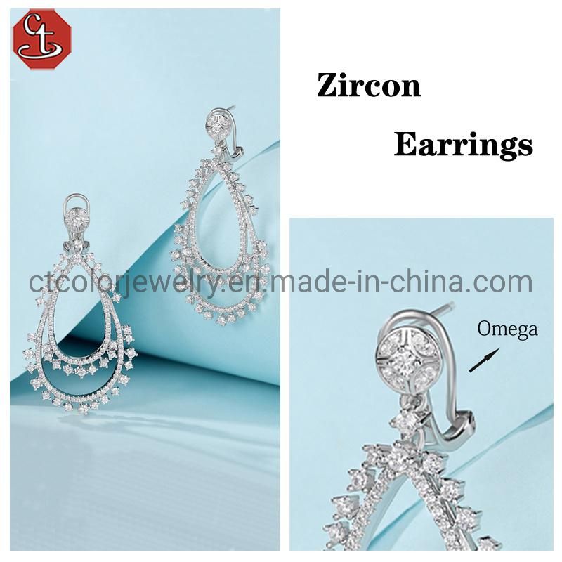 Trending jewelry 2021 fashion women′s drop 925 silver Earrings