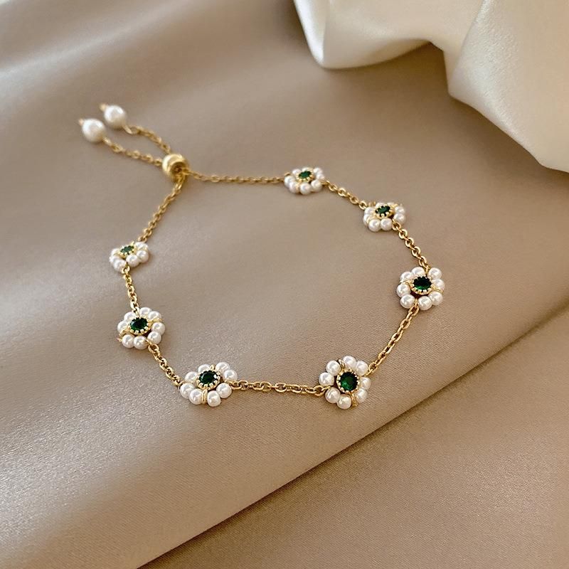 Ladies Pearl Bracelet Simple Zircon Bracelet Niche Trend Bracelet
