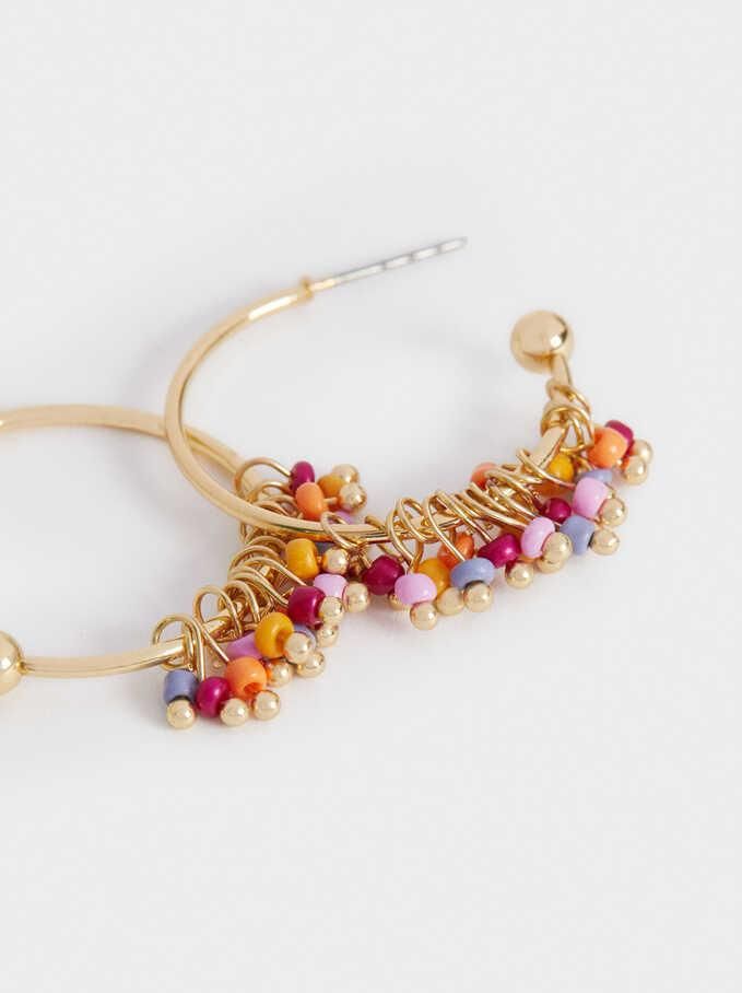Fashion Personality Colorful Beads Metal Earrings Jewelry
