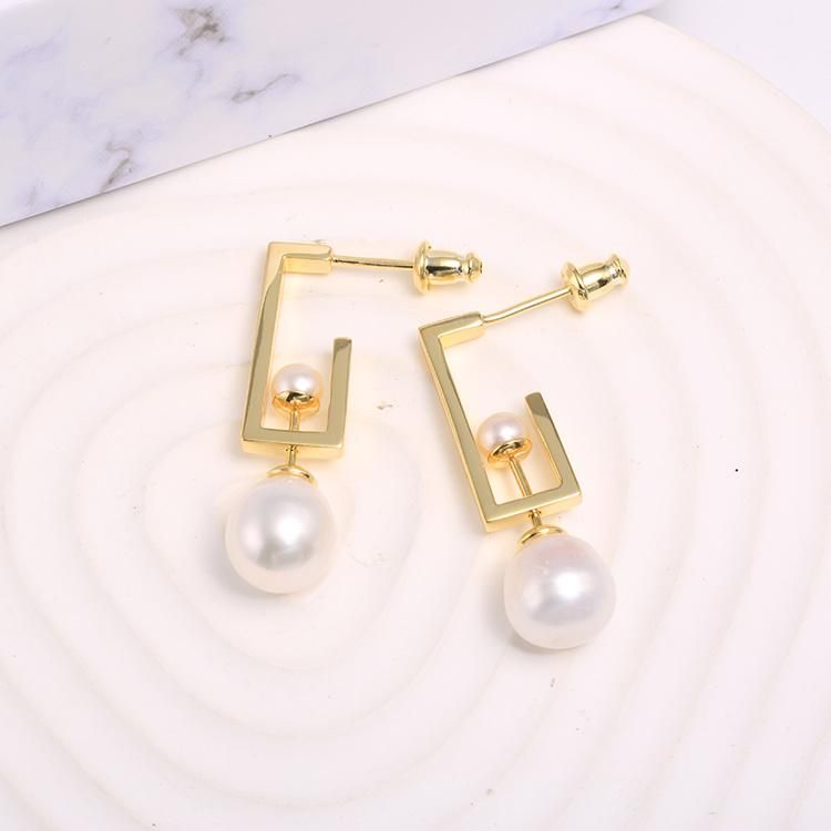 Fashion Accessories 925 Silver Fresh Water Pearl Ball Gold Plated Fashion Jewelry High Quality Jewellery Factory Wholesale Earrings