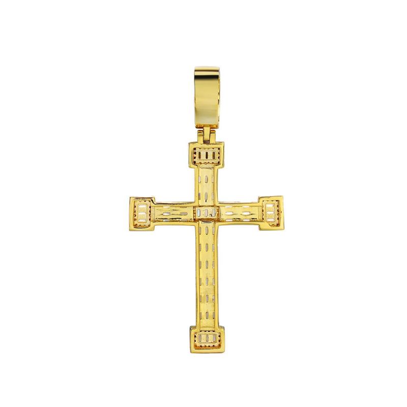 Latest Cubic Zirconia Gold Cheap Ice out Cross Pendant Jewelry