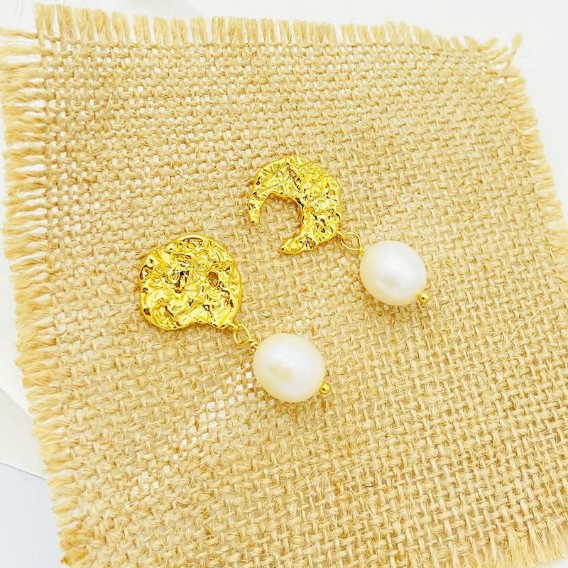 Sun-Moon Unsymmetrical Baroque Pearl Earrings