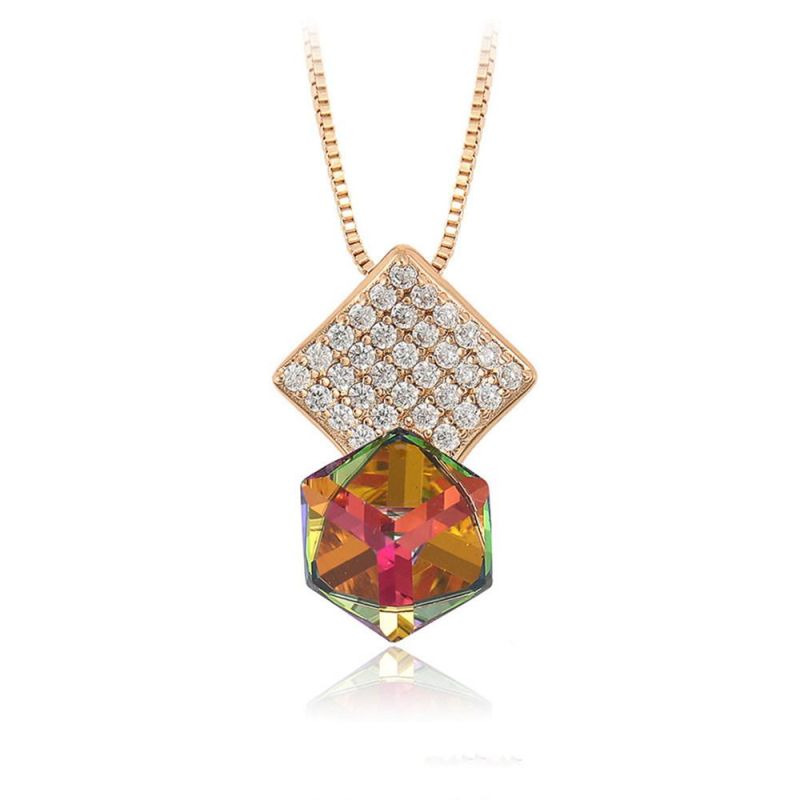 Square Lover Gift Jewelry Rhinestone Necklaces