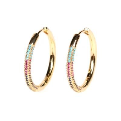 OEM/ODM Custom Design Women Fashion Crystal Round Earrings