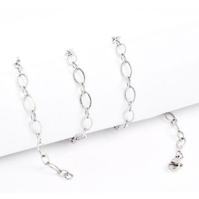 Popular Women Fashion Necklace Elegant Jewellery Accessories Silver Color Stainless Steel Chains for Anklet Bracelet Necklace Making