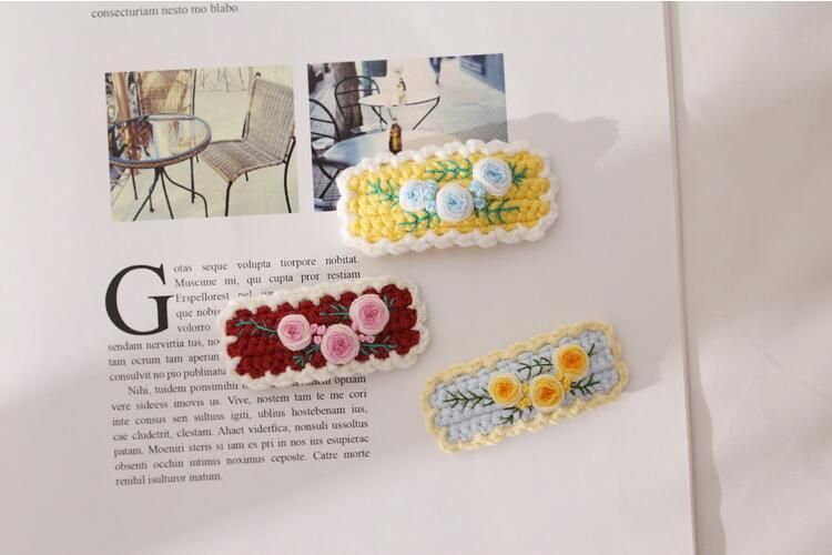 Crochet and Embroidery Snap Hair Clips Accessory Ym237