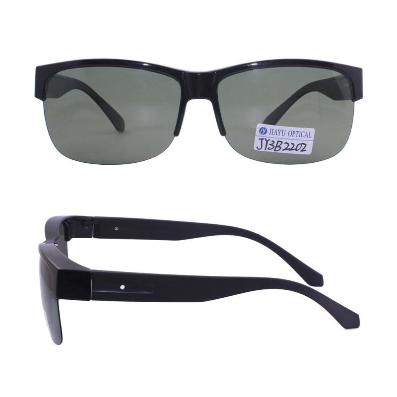 Customized Metal Logo Half Frame Polarized Fishing Fit Over Sunglasses
