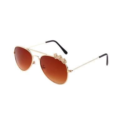 Lovely Flower Design Metal Frame Girls Sunglass