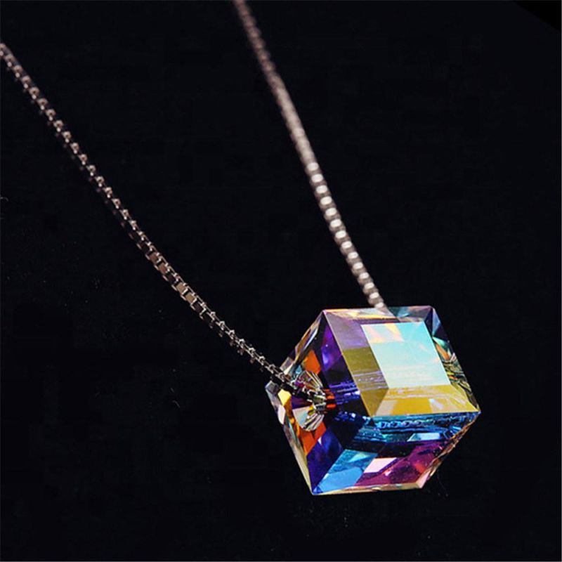 Square Lover Gift Jewelry Rhinestone Necklaces