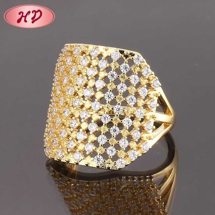 Fashion Women 18K Gold Plated Stainless Steel Silver Engagement Wedding Finger Rings Jewelry Design