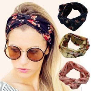 Haimeikang Turban Headwrap Floral Prints Bandanas Korean Elastic Hairwrap Gum Hair for Girls Hair Accessories for Women