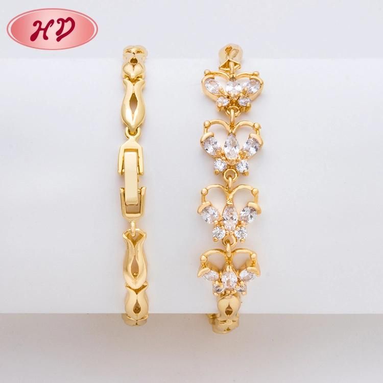 Fashion Style Gold Plated 18K Gold Bangles Charms Bracelet