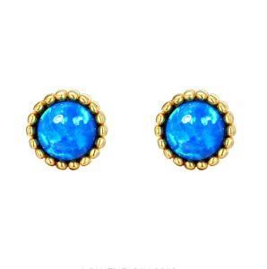 Opal Stud Earrings Sterling Silver Solitaire Style Jewelry for Women Girls