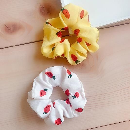 Fashion Colorful Fabric Girls Elastic Hair Tie Bands Candy Color Strawberry Hair Accessories Bands