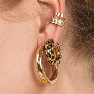 Luxury Lady Copper Electroplate Enamel Circle Hook Earring