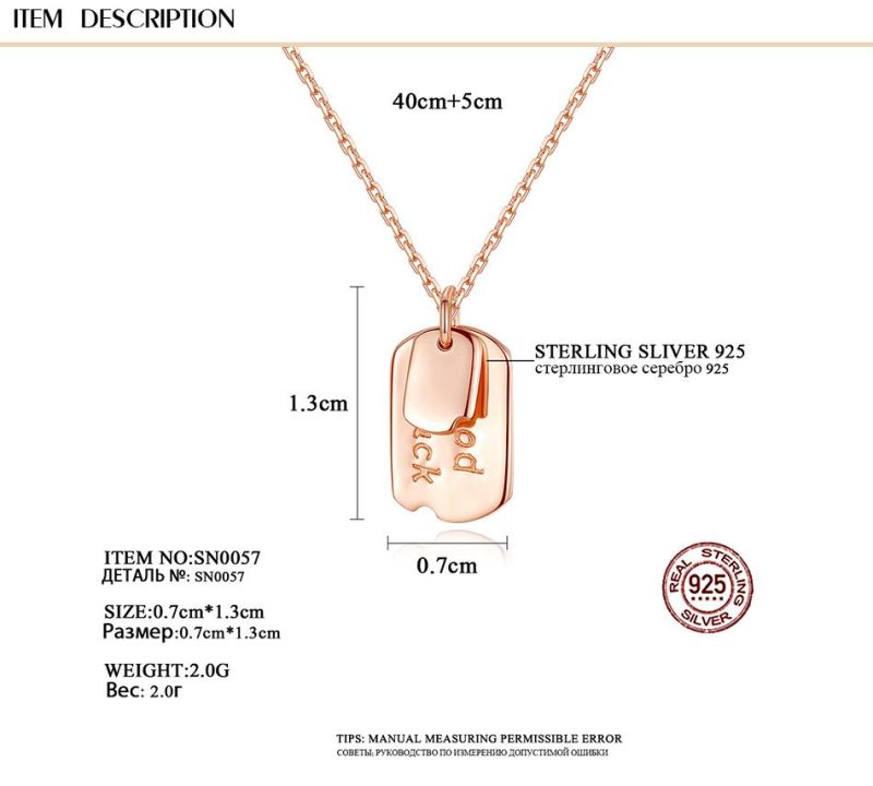 Custom Good Luck Pendant Men Silver Necklace Jewelry