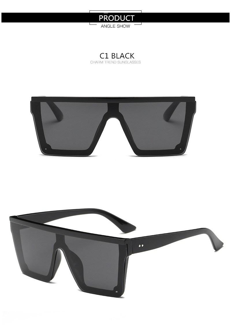 Male Flat Top Sunglasses Men Brand Black Square Shades UV400 Gradient Sun Glasses for Men Cool One Piece Designer