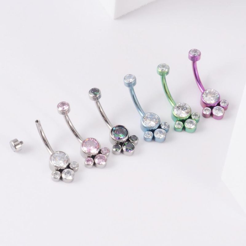 Titanium Colorful Belly Button Rings 14G Belly Ring Navel Piercings Jewelry