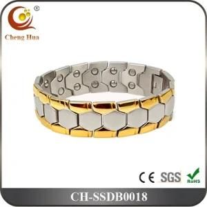 Double Line Titanium Magnetic Germanium Bracelet for Men