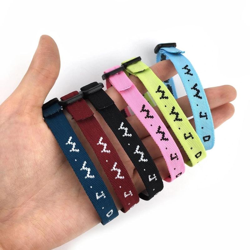 Custom Adjustable Wrist Band Polyester Woven Jacquard Bracelet for Events