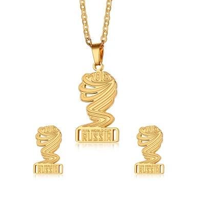Russia World Cup Design Necklace Custom Jewelry Set by Factory