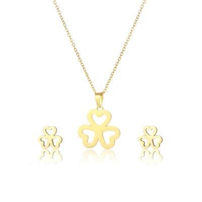 Manufacturer Custom Fashion Jewelry Non Tarnish Hypoallergenic 18K Gold Plated Stainless Steel Creative Necklace Sets Jewelry Sets