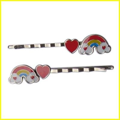 Silver Plated Enameled Rainbow Hairpin for Children