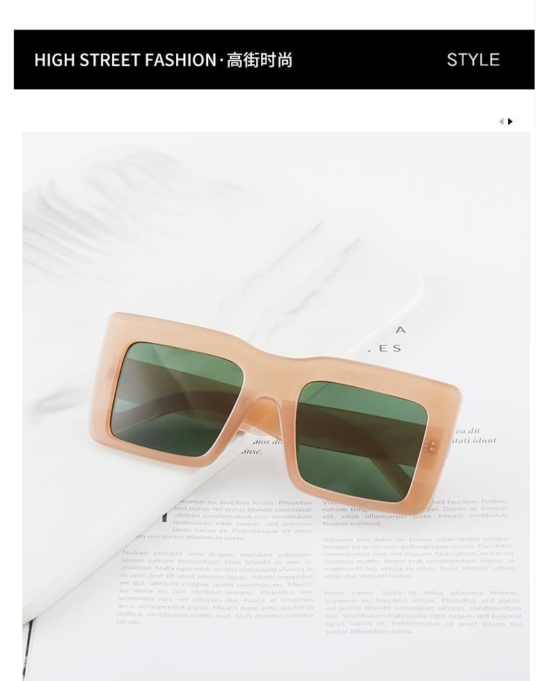 2021 Custom Logo Vintage Ins Square Style Multi Colors Leopard Flat Top Oversized Sunglasses