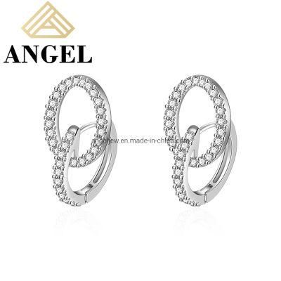 Fashion Accessories 925 Silver Cubic Zirconia Hoop Earrings Jewellery Factory Wholesale Fashion Jewelry Fine Earrings