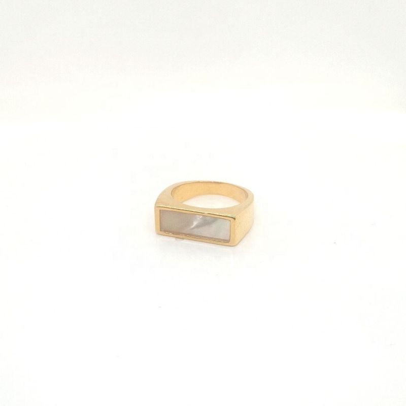 Vintage Trendy T Bar Ring 18K Gold Plated Geometric Rings