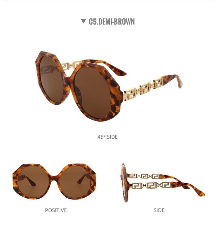 2022 Stylish Round Sun Glasses for Women Metal Frame Gradient Lens UV400 Sunglasses